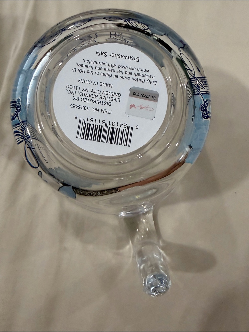 Dolly Parton Blue Floral Butterfly GLASS Measuring Cup - 2 cup - Picture 6 of 6